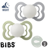 BIBS Supreme GLOW, symétrique, silicone, 0-6 mois (taille 2)